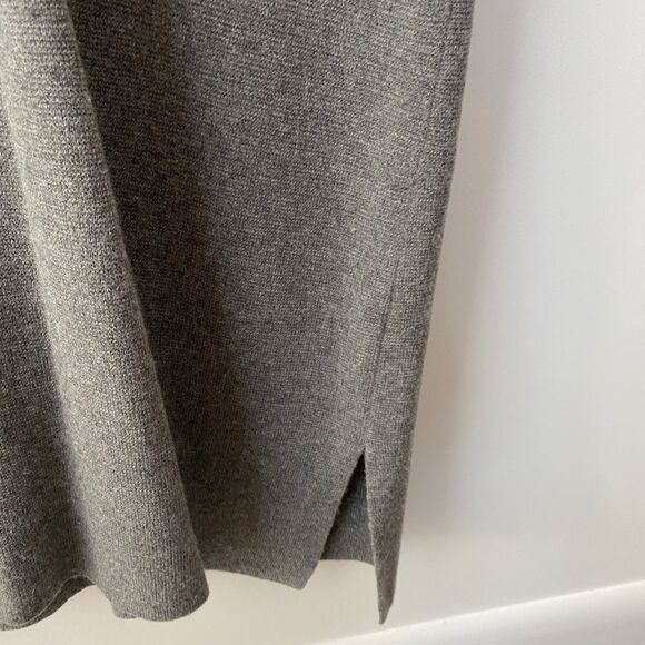 Wool Knit Sweater Dress Womens Large Long Tunic Cowl Neck Top Careerwear Holiday - Picture 10 of 12